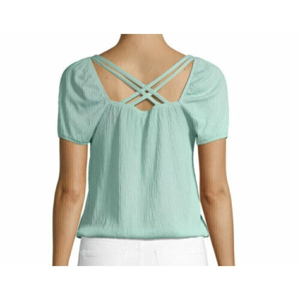 No Boundaries Juniors' Cap Sleeve Peasant Blouse Size M (11-13) - Picture 2 of 11